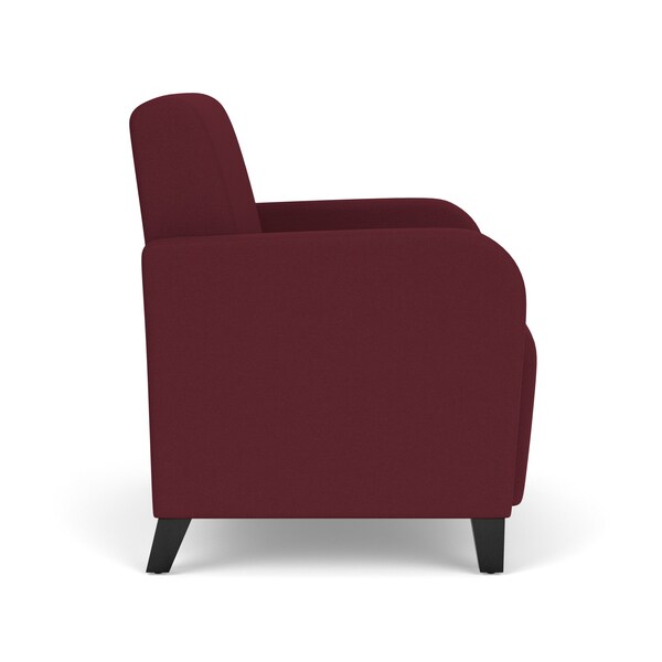 Siena Lounge Reception Wide Guest Chair, Black, OH Wine Upholstery